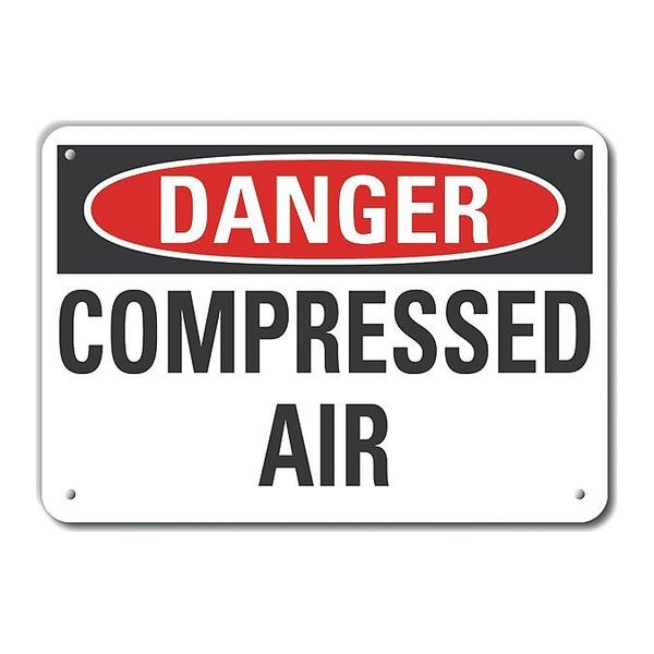 Reflective Compressed Air Danger Sign, 7 in H, 10 in W, Vertical Rectangle, LCU4-0365-RA_10X7
