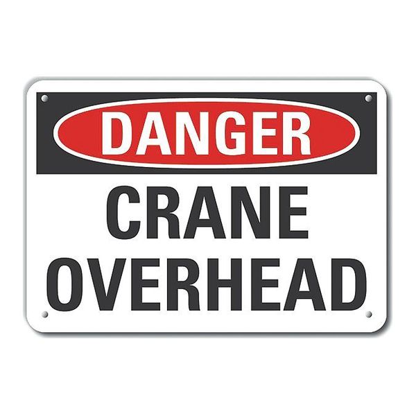 Danger Sign, 10 in Height, 14 in Width, Aluminum, Horizontal Rectangle, English