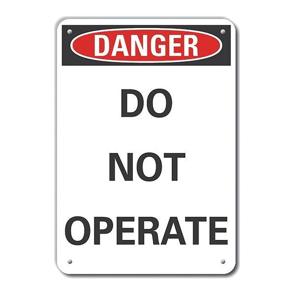 Reflective  Machine & Operation Danger Sign, 10 in Height, 7 in Width, Aluminum, Vertical Rectangle