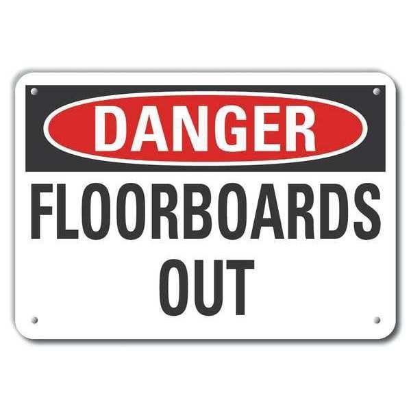 Aluminum Accident Prevention Danger Sign, 10 in Height, 14 in Width, Aluminum, Horizontal Rectangle