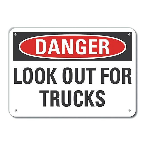 Plastic Traffic Safety Danger Sign7 in H10 in WVertical RectangleLCU4-0426-NP_10X7