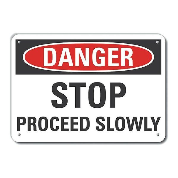 Plastic Lift Truck Traffic Danger Sign, 7 in Height, 10 in Width, Plastic, Vertical Rectangle