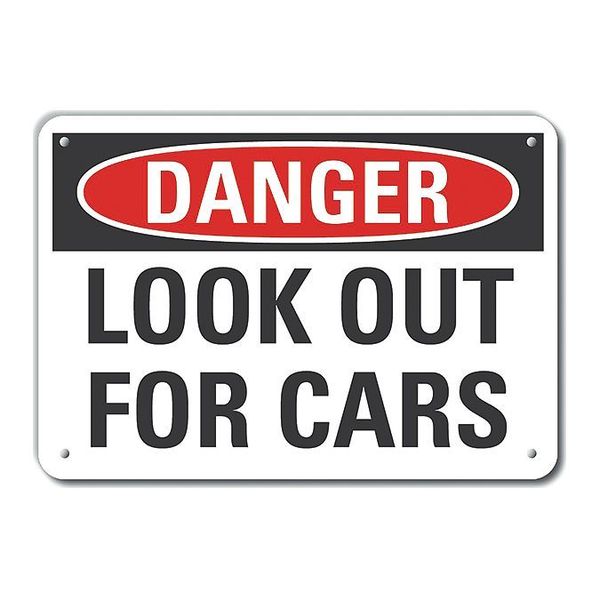 Aluminum Traffic Safety Danger Sign, 7 in H, 10 in W, Vertical Rectangle, LCU4-0396-NA_10X7