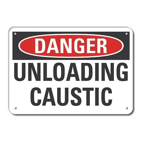 Plastic Caustic Danger Sign, 7 in H, 10 in W, Vertical Rectangle, LCU4-0399-NP_10X7