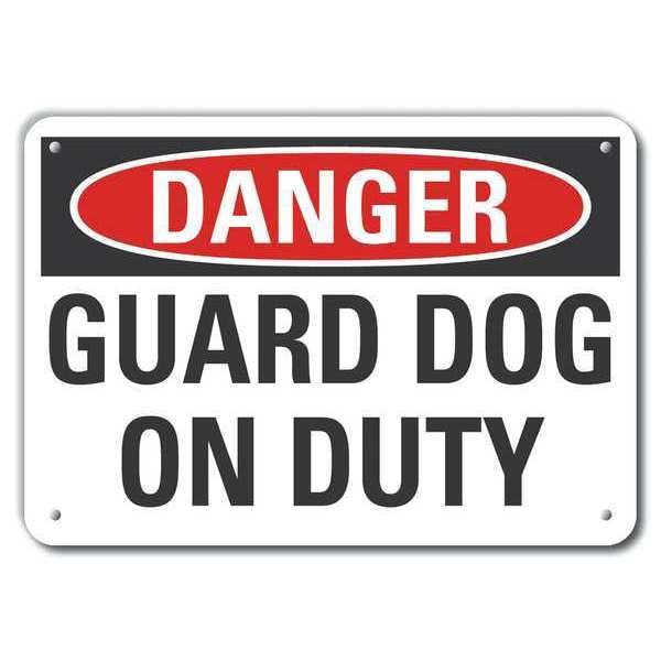 Decal, Danger Guard Dog On Duty, 14x10