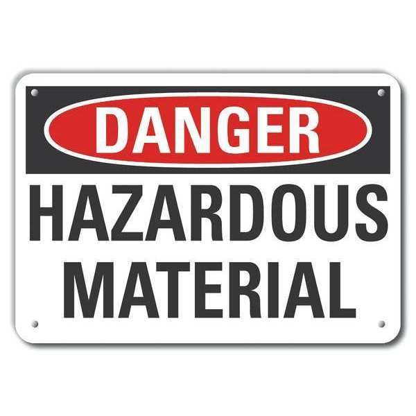 Reflective Hazardous Materials Danger Sign, 10 in H, 14 in W, English, LCU4-0402-RA_14X10