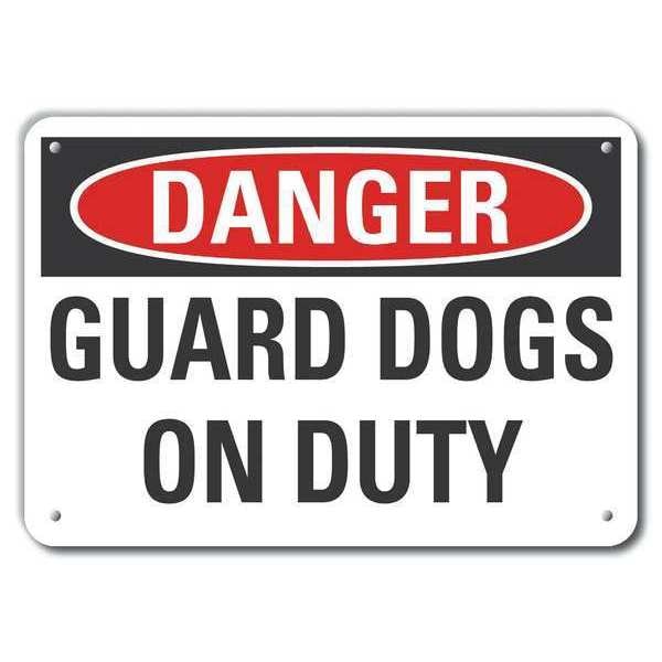 Decal, Danger Guard Dogs On Duty, 10x7