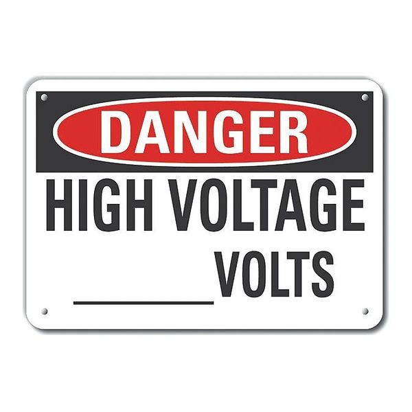Decal, Danger High Voltage, Plastic, 14x10