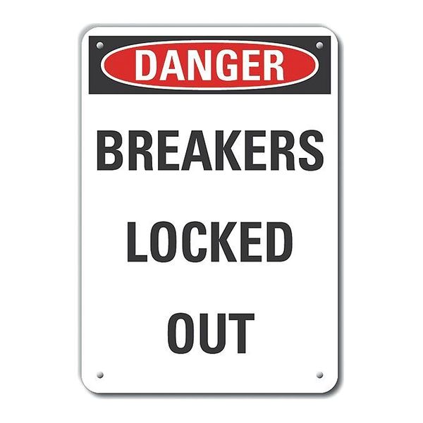 Reflective  Electrical Panel Danger Sign, 14 in Height, 10 in Width, Aluminum, Vertical Rectangle