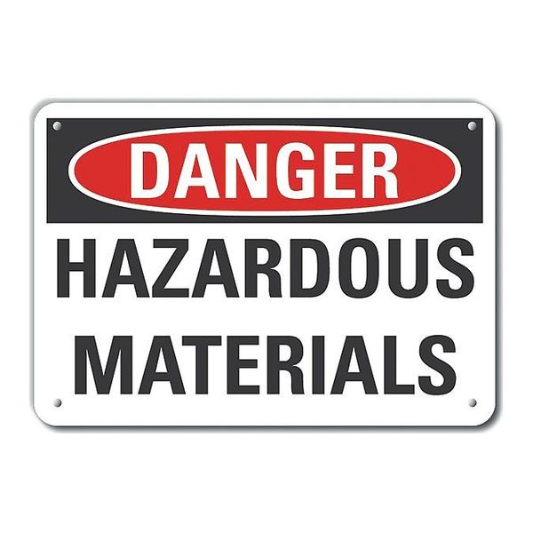 Reflective Hazardous Materials Danger Sign, 7 in H, 10 in W, Vertical Rectangle, LCU4-0423-RA_10X7
