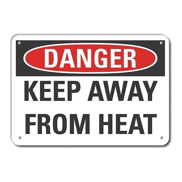 Reflective  Keep Away Danger Sign, 10 in Height, 14 in Width, Aluminum, Horizontal Rectangle
