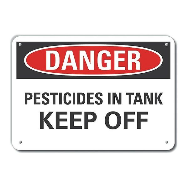 Plastic Pesticide Danger Sign, 7 in H, 10 in W, Plastic, Vertical Rectangle, LCU4-0481-NP_10X7