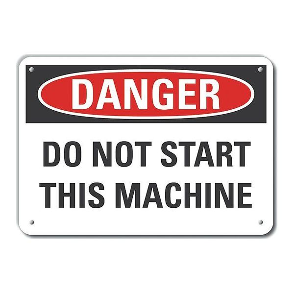 Aluminum Machine & Operation Danger Sign, 7 in Height, 10 in Width, Aluminum, Vertical Rectangle