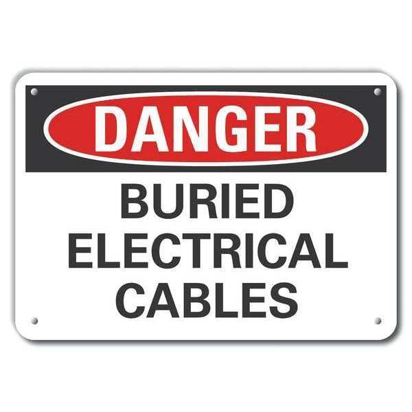 Decal, Plastic, Danger Buried, 14 x 10
