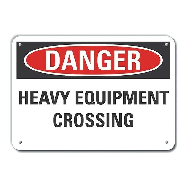 Danger Sign, 10 in Height, 14 in Width, Aluminum, Horizontal Rectangle, English
