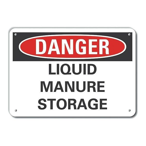 Refl Alum Danger Liquid Manure, 10