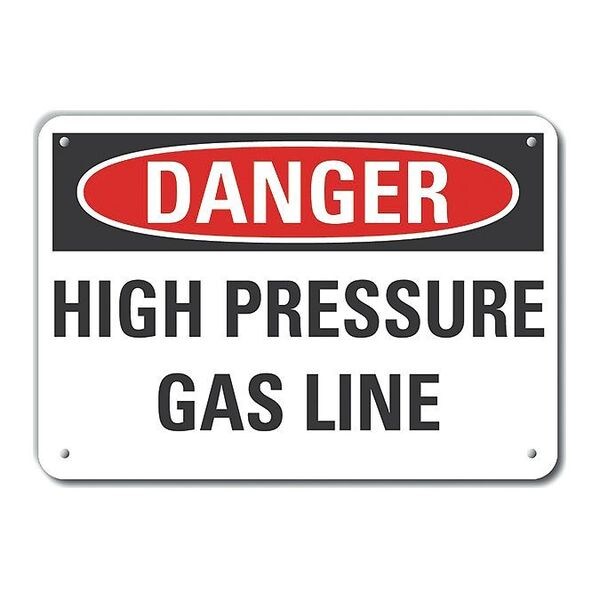 Aluminum High Pressure Danger Sign, 10 in H, 14 in W, Horizontal Rectangle, LCU4-0456-NA_14X10