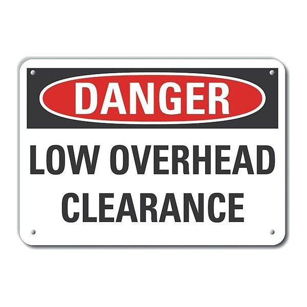 Decal, Plastic, Danger Low Overhead, 10x7