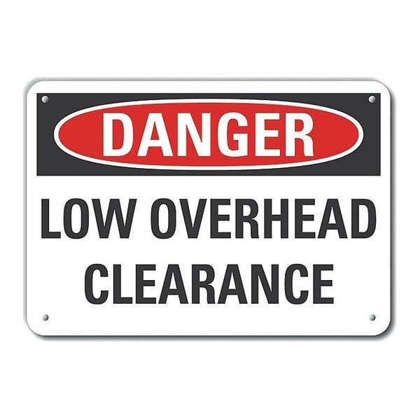 Decal, Plastic, Danger Low Overhead, 14x10