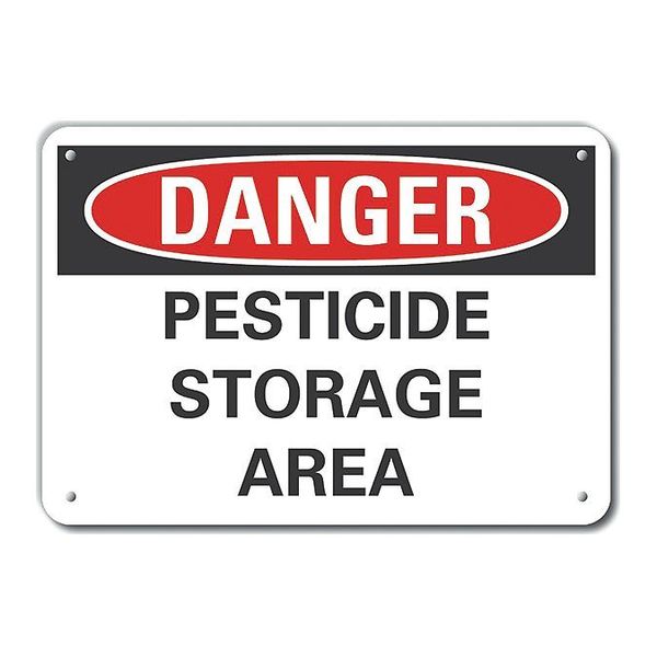 Aluminum Pesticide Danger Sign, 7 in H, 10 in W, Vertical Rectangle, English, LCU4-0458-NA_10X7