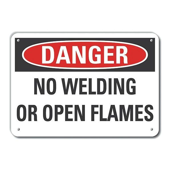 Aluminum Welding Danger Sign, 7 in Height, 10 in Width, Aluminum, Vertical Rectangle, English