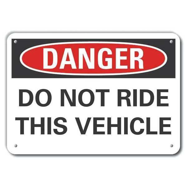 Aluminum Accident Prevention Danger Sign, 10 in H, 14 in W, Horizontal Rectangle, LCU4-0469-NA_14X10