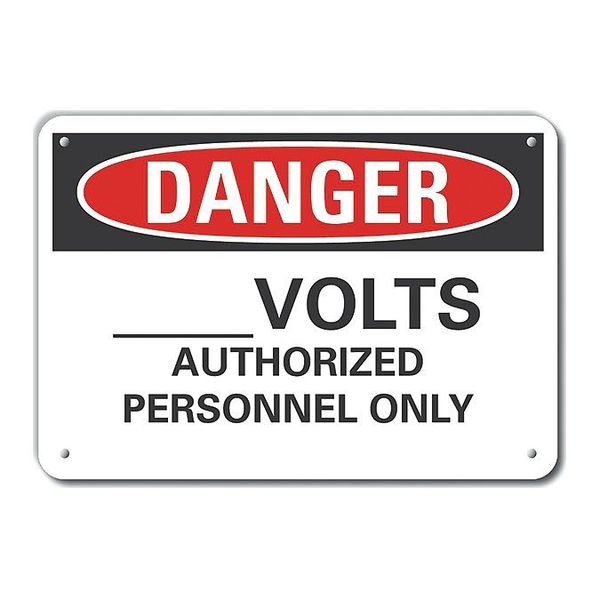 Decal, Plastic, Danger Volts, 10 x 7