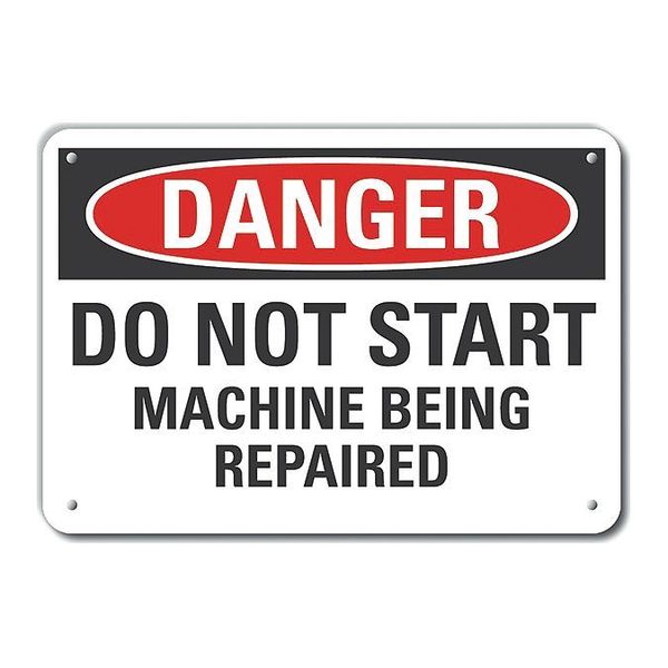 Aluminum Machine & Operation Danger Sign, 10 in Height, 14 in Width, Aluminum, Horizontal Rectangle