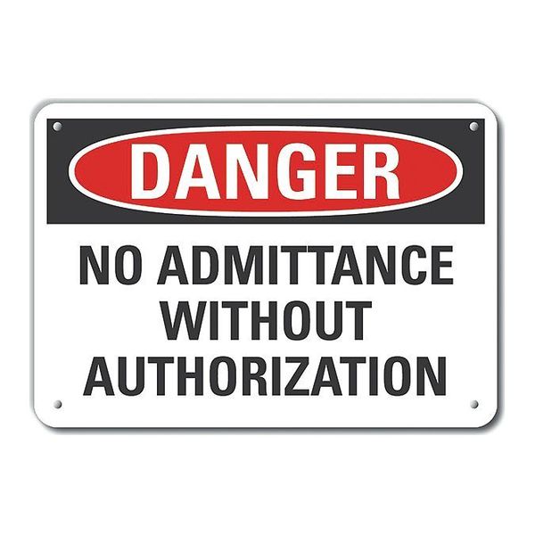 Decal, Plastic, Danger No Admittance, 10x7