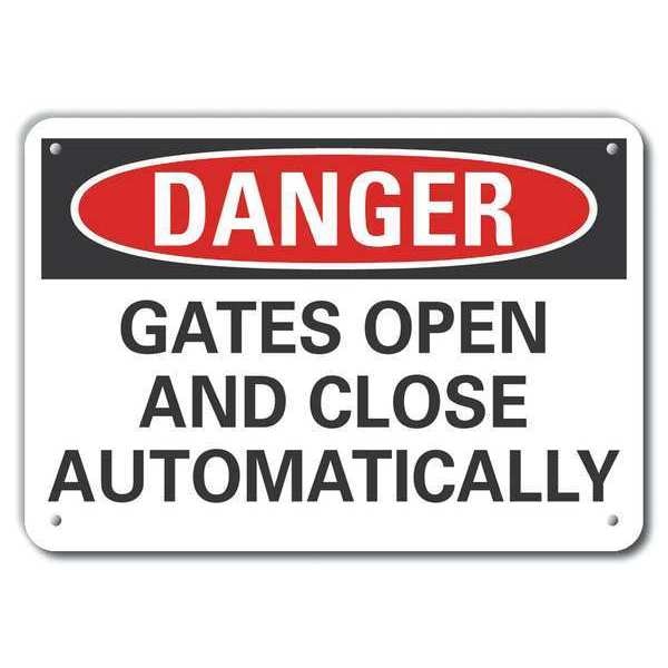 Danger Sign, 7 in Height, 10 in Width, Plastic, Vertical Rectangle, English