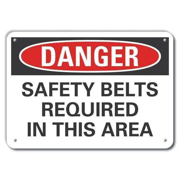 Refl Alum Danger Safety Belts, 10