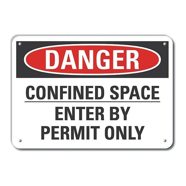 Decal, Danger Confined Space, 10x7