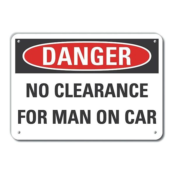 Reflective No Clearance Danger Sign, 10 in H, 14 in W, Horizontal Rectangle, LCU4-0498-RA_14X10