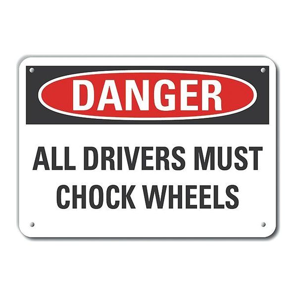 Danger Sign, 10 in H, 14 in W, Aluminum, Horizontal Rectangle, English, LCU4-0501-NA_14X10