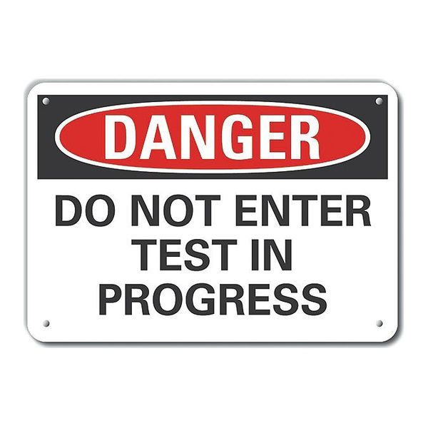 Danger Sign, 10 in H, 14 in W, Plastic, Horizontal Rectangle, English, LCU4-0502-NP_14X10