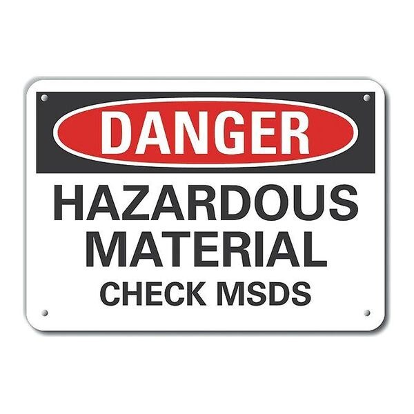 Plastic Hazardous Materials Danger Sign, 10 in H, 14 in W, Horizontal Rectangle, LCU4-0503-NP_14X10