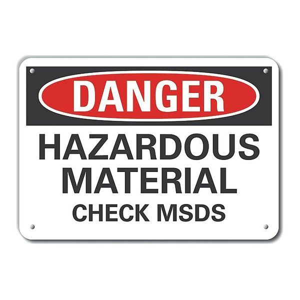 Reflective Hazardous Materials Danger Sign, 7 in H, 10 in W, Vertical Rectangle, LCU4-0503-RA_10X7