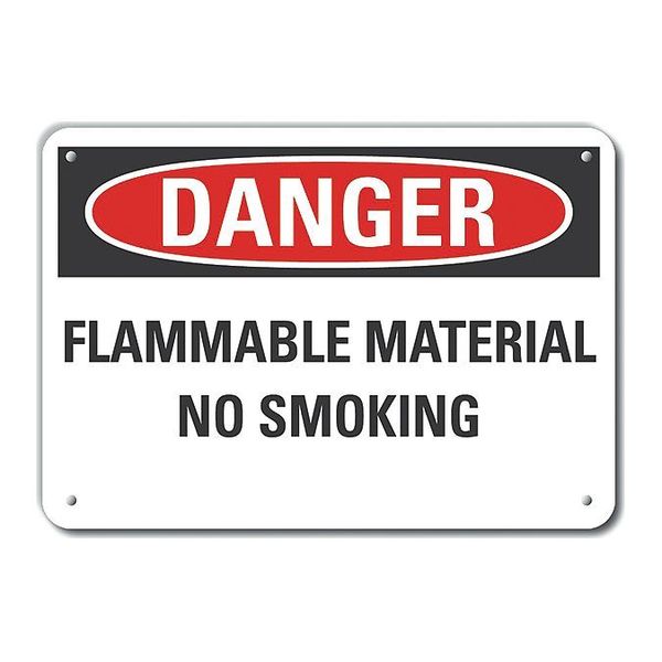 Aluminum Flammable Material Danger Sign, 10
