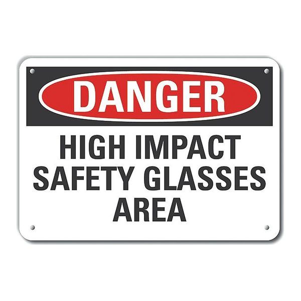 Decal, Plastic, Danger High Impact, 14x10