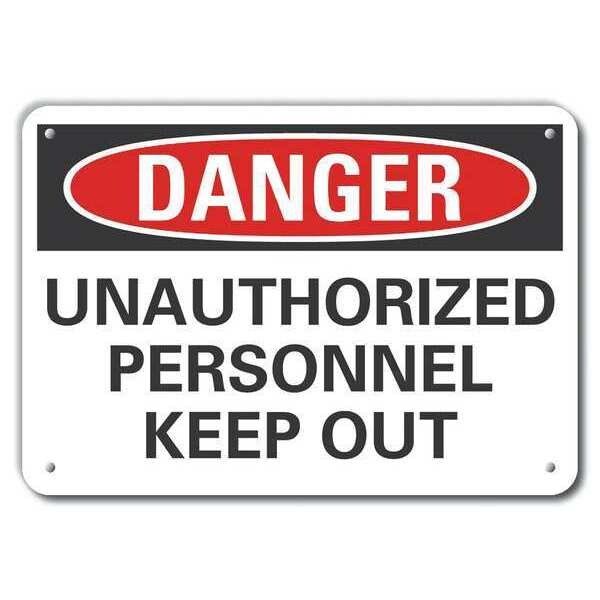 Decal, Plastic, Danger Unauthorized, 14x10