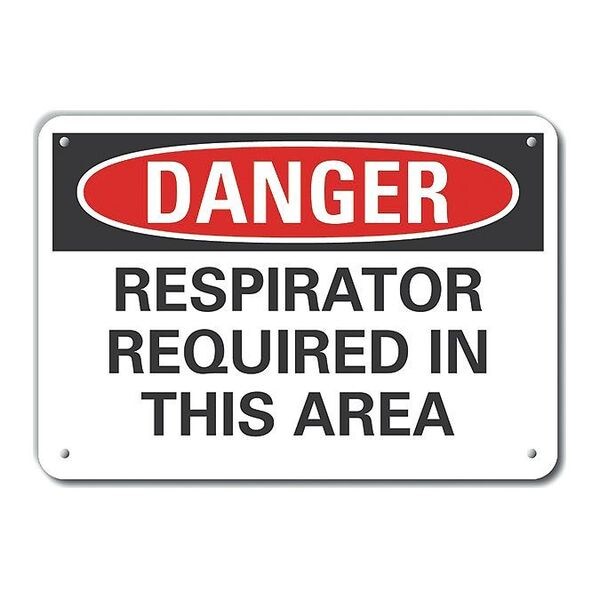 Decal, Plastic, Danger Respirator, 14 x 10