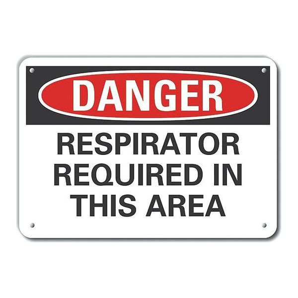 Refl Alum Danger Respirator, 14