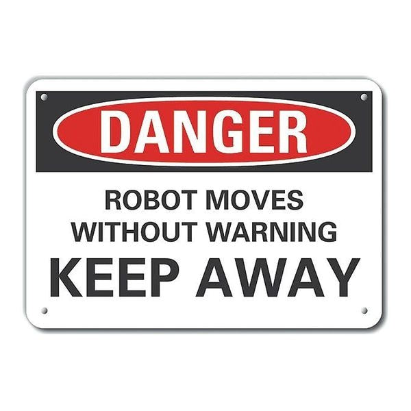 Danger Sign, 7 in Height, 10 in Width, Plastic, Vertical Rectangle, English
