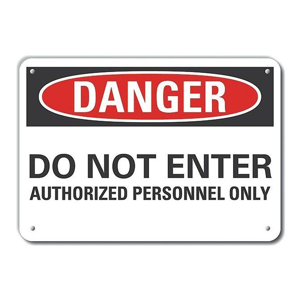Danger Sign, 7 in H, 10 in W, Plastic, Vertical Rectangle, English, LCU4-0560-NP_10X7