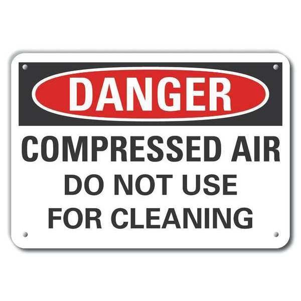 Reflective Compressed Air Danger Sign, 10 in H, 14 in W, Horizontal Rectangle, LCU4-0561-RA_14X10