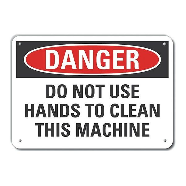 Plastic Machine & Operation Danger Sign, 10 in Height, 14 in Width, Plastic, Horizontal Rectangle