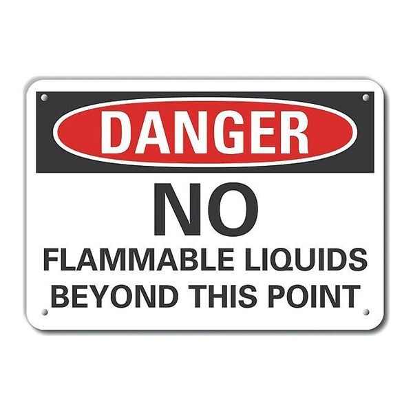 Plastic Flammable Material Danger Sign, 10 in H, 14 in W, Horizontal Rectangle, LCU4-0565-NP_14X10