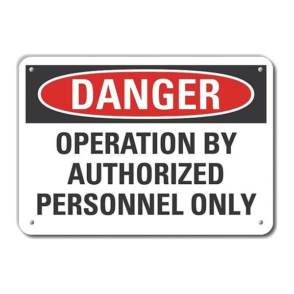 Reflective  Machine & Operation Danger Sign, 7 in Height, 10 in Width, Aluminum, Vertical Rectangle