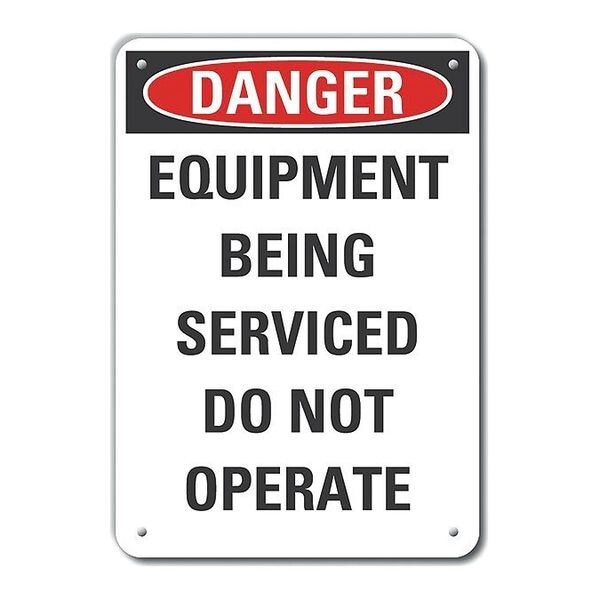 Danger Sign, 14 in Height, 10 in Width, Aluminum, Vertical Rectangle, English