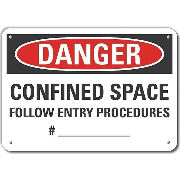Decal, Danger Confined Space, 14 x 10